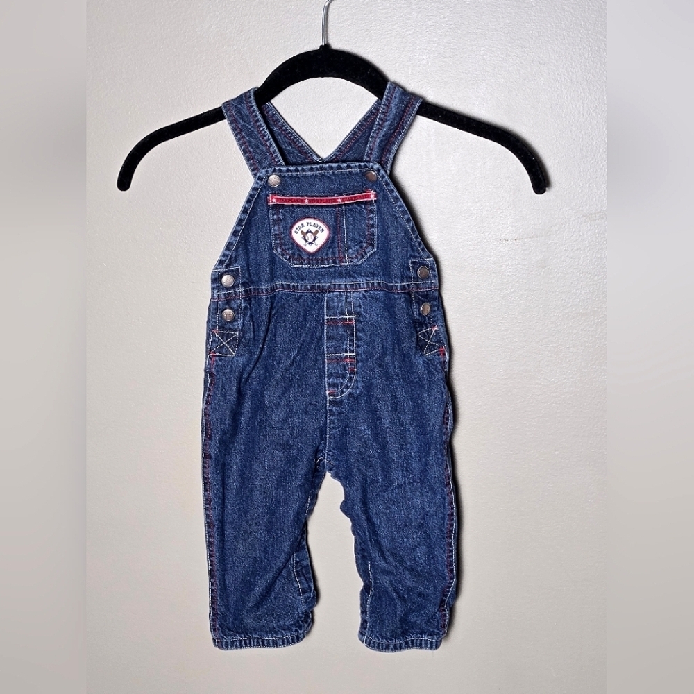First Moments Lined Baseball Embroidered‎ Overalls, Newborn